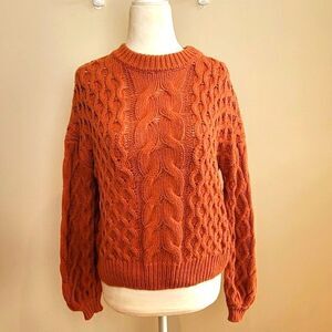 Moon & Morrison Knit cable Crew neck Sweater size XS